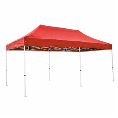 Червени сгъваеми палатки за използване на открито
